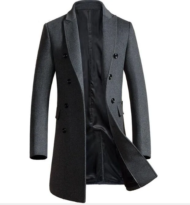 New Men's Fashion Pure Color Leisure Trench Long Double-Breasted Woolen Cloth Dust Coat Mens Wool Blends Coat
New Men's Fashion Pure Color Leisure Trench Long Double-Breasted Woolen Cloth Dust Coat Mens Wool Blends Coat