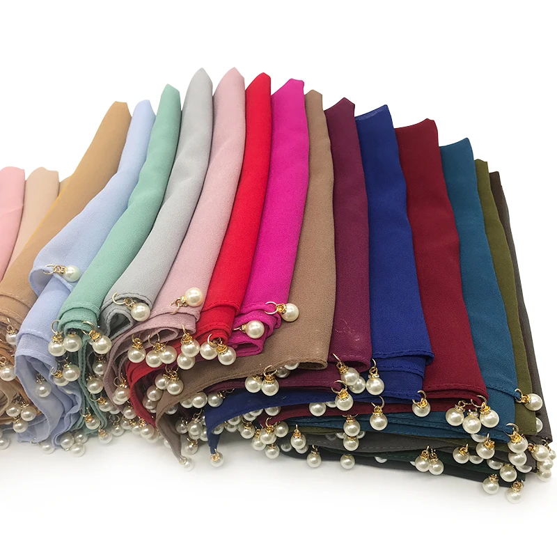 Plain solid chiffon scarf with pearl scarves high quality muslim women hijab lady's fashion wrap shawls 10pcs/lot fast shipping
Plain solid chiffon scarf with pearl scarves high quality muslim women hijab lady's fashion wrap shawls 10pcs/lot fast shipping