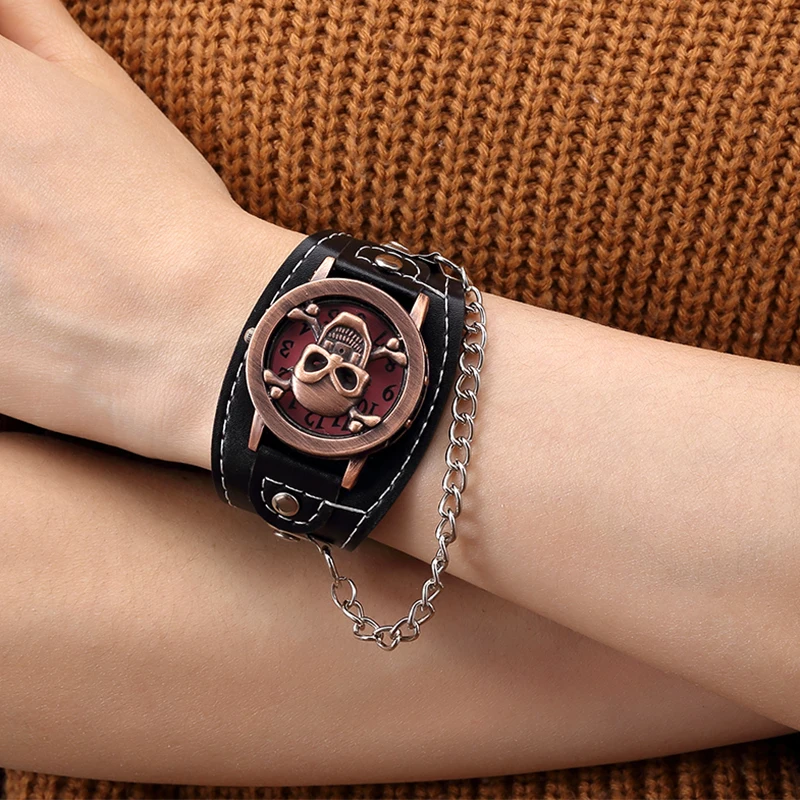 Hot Sales O.T.SEA Brand Copper Skull Leather Watch Men Military Sports Quartz Wrist Watch Relogio Masculino 1831-9
Hot Sales O.T.SEA Brand Copper Skull Leather Watch Men Military Sports Quartz Wrist Watch Relogio Masculino 1831-9