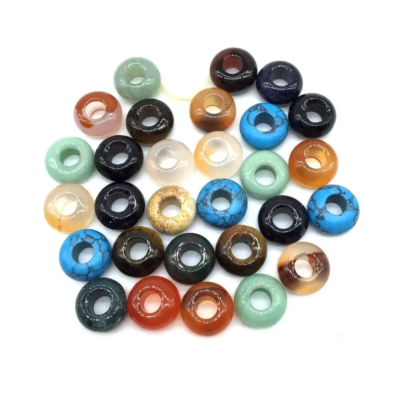 Natural Stone Donuts Beads Round Pendant Big Hole Stone 8x14 mmEuropean Style DIY Bead Pendant Jewelry 30 pcs a lot
Natural Stone Donuts Beads Round Pendant Big Hole Stone 8x14 mmEuropean Style DIY Bead Pendant Jewelry 30 pcs a lot
