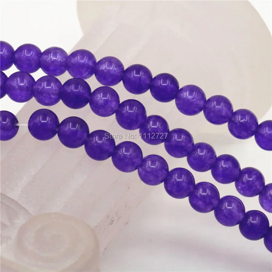 

4 6 8 10 12mm Accessory Crafts Mauve Chalcedony Stones DIY Loose Round Beads New Jewelry Making 15inch Women Girls Gifts Fitting