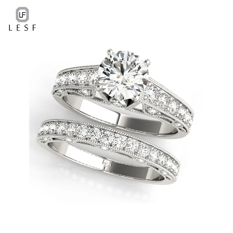 LESF Vintage Style 925 Sterling Silver Anniversary Wedding Band Engagement Ring Sets Bridal Pure Jewelry Women Gift
LESF Vintage Style 925 Sterling Silver Anniversary Wedding Band Engagement Ring Sets Bridal Pure Jewelry Women Gift