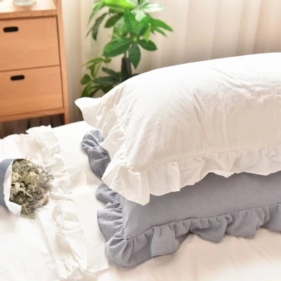 cotton ruffles white flouncing French Chic lace ruffles decorative pillowcases pillow case sham British American classic style
cotton ruffles white flouncing French Chic lace ruffles decorative pillowcases pillow case sham British American classic style