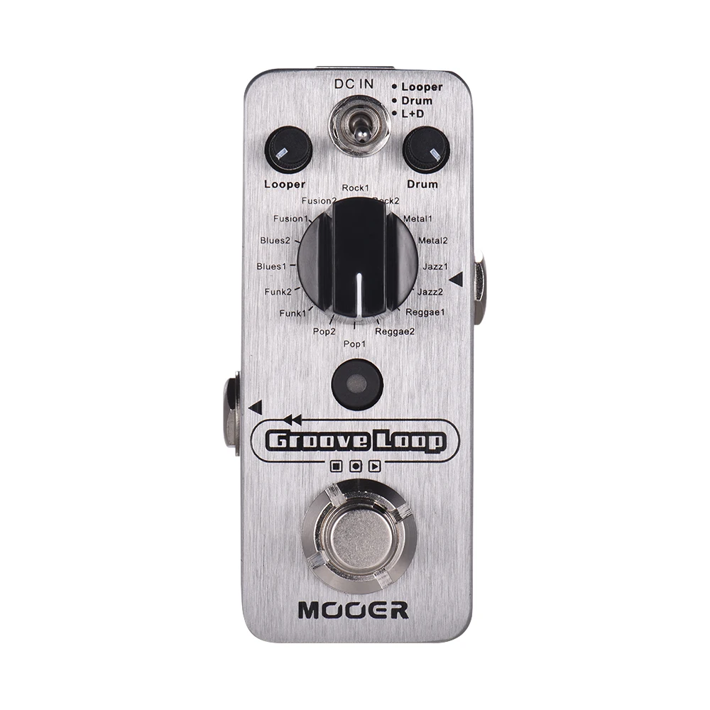 MOOER Groove Loop Drum Machine & Looper Pedal 3 Modes Max. 20min Recording Time Tap Tempo True Bypass Full Metal Shell
MOOER Groove Loop Drum Machine & Looper Pedal 3 Modes Max. 20min Recording Time Tap Tempo True Bypass Full Metal Shell