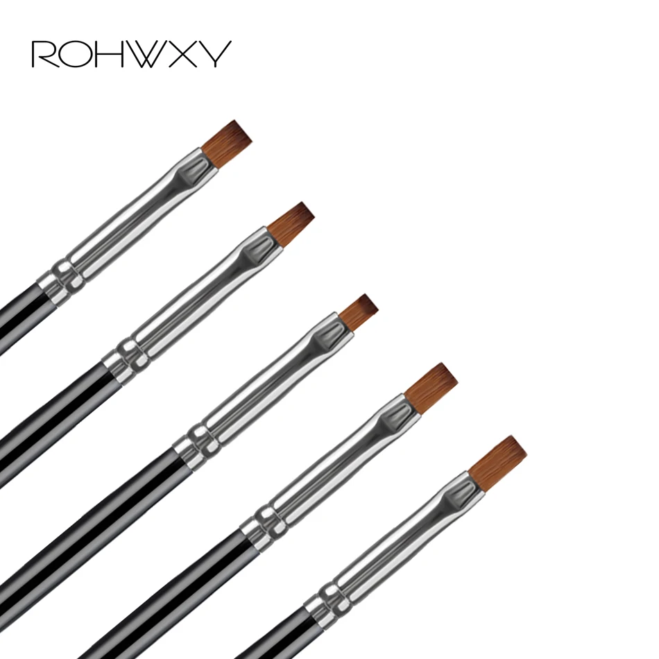 Набор кистей для дизайна ногтей ROHWXY 5 шт. акриловые кисточки маникюра УФ гель