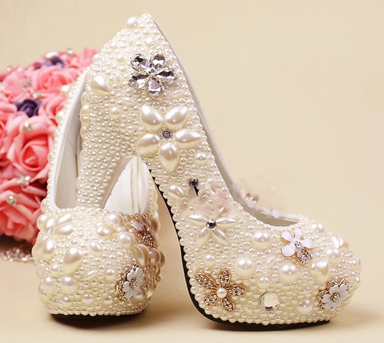 Luxury full White Pearls Formal Dress Shoes lady's formal Jeweled Women's Bridal Evening Wedding Prom Party Bridesmaid shoes
Luxury full White Pearls Formal Dress Shoes lady's formal Jeweled Women's Bridal Evening Wedding Prom Party Bridesmaid shoes