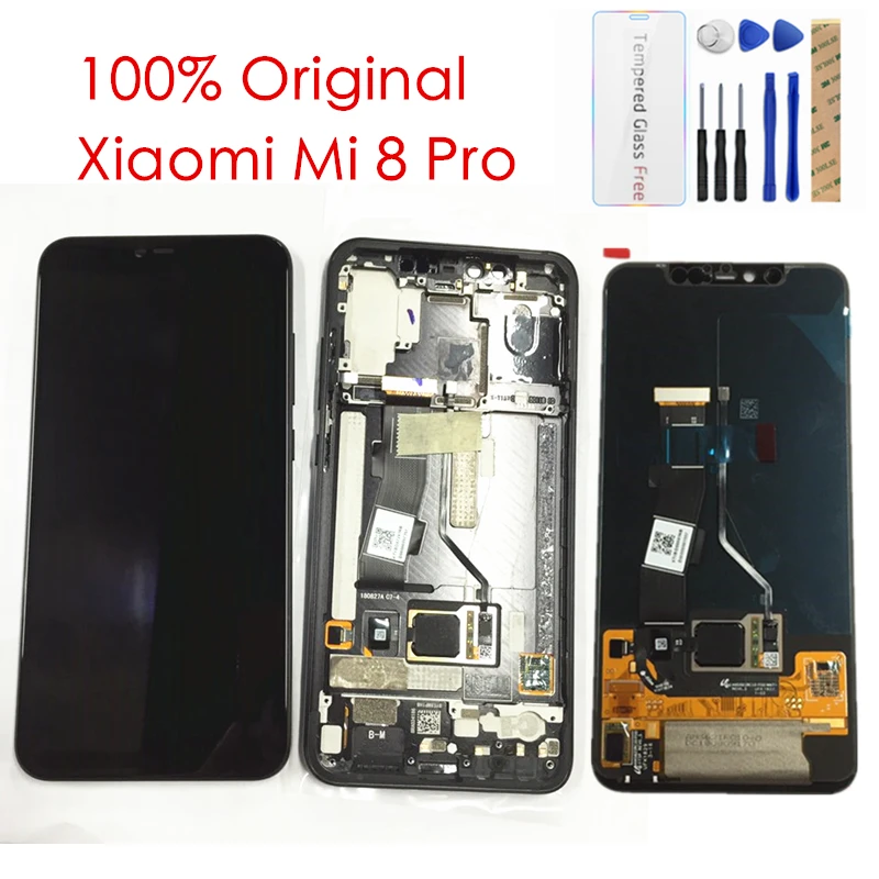 Оригинальный ЖК дисплей и рамка для Xiaomi Mi 8 Pro сенсорный AMOLED экран 10 Mi8 Замена