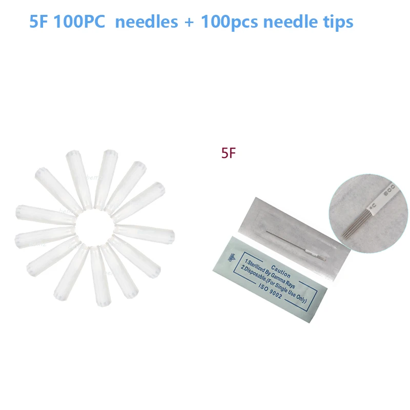 5F (Needles +Tips Each 100pcs ) Professional Permanent Makeup Machine Needles Caps Tattoo Needles For Eyebrow Lips
5F (Needles +Tips Each 100pcs ) Professional Permanent Makeup Machine Needles Caps Tattoo Needles For Eyebrow Lips