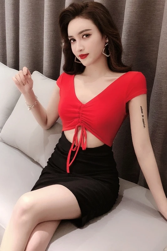 Backless Solid Color Nimi Dress New Women's Sexy Nightclub Low-cut Tight-fitting Hips Drawstring Waist Short-sleeved Dress X9133
Backless Solid Color Nimi Dress New Women's Sexy Nightclub Low-cut Tight-fitting Hips Drawstring Waist Short-sleeved Dress X9133