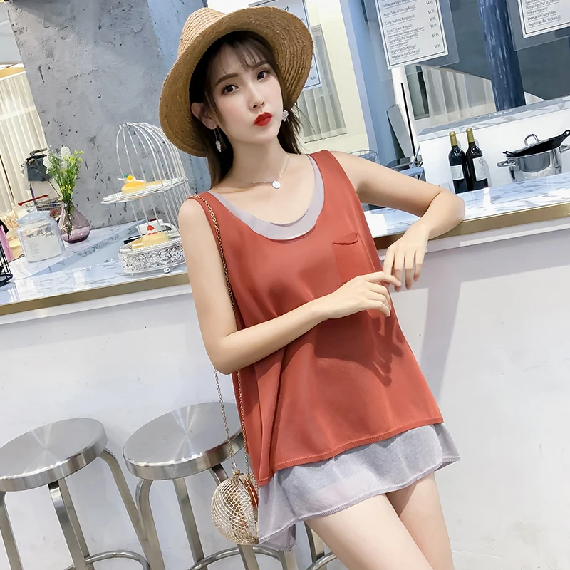 Women's new Summer Sleeveless Chiffon O neck T shirt Casual One size Plus Size Women's Top
Women's new Summer Sleeveless Chiffon O neck T shirt Casual One size Plus Size Women's Top