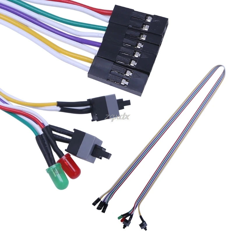 65cm Desktop Computer PC Case Power Cable SW Re starting Switch Reset HDD LED + 2 on/off Connector Adapter Z07|hdd led|switch hddcable hdd |