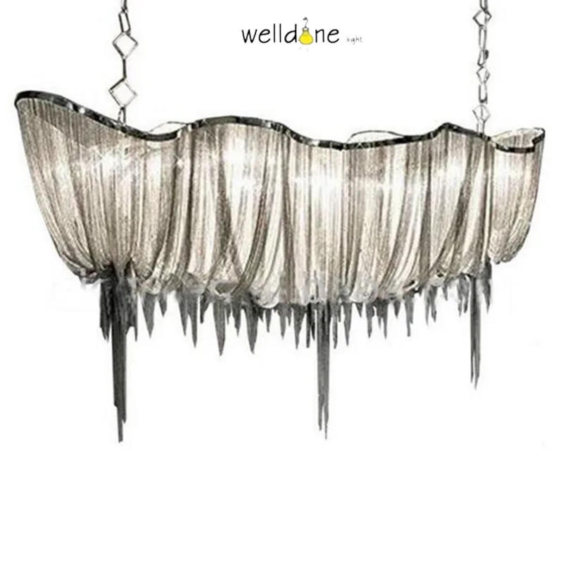 Modern Dinning Room Light Tassel Aluminum Chain Pendant Light Creative Led Drop Light For Indoor Decoration
Modern Dinning Room Light Tassel Aluminum Chain Pendant Light Creative Led Drop Light For Indoor Decoration