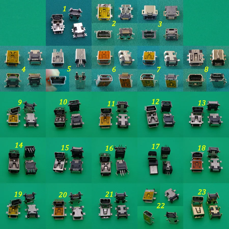 23 модель Женский Mini USB Type B 5pin 8pin 10 Pin 11 pin SMT SMD монтажный разъем для зарядки разъем питания запасные части
23 модель Женский Mini USB Type B 5pin 8pin 10 Pin 11 pin SMT SMD монтажный разъем для зарядки разъем питания запасные части