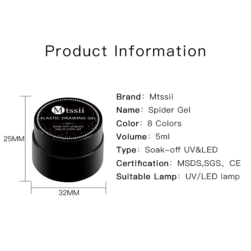 Mtssii Spider Gel Set Creative Wire Drawing Nail Gel Polish Varnish Pulling Silk Spider Nail Art Gel Polish Point Line Painting
Mtssii Spider Gel Set Creative Wire Drawing Nail Gel Polish Varnish Pulling Silk Spider Nail Art Gel Polish Point Line Painting