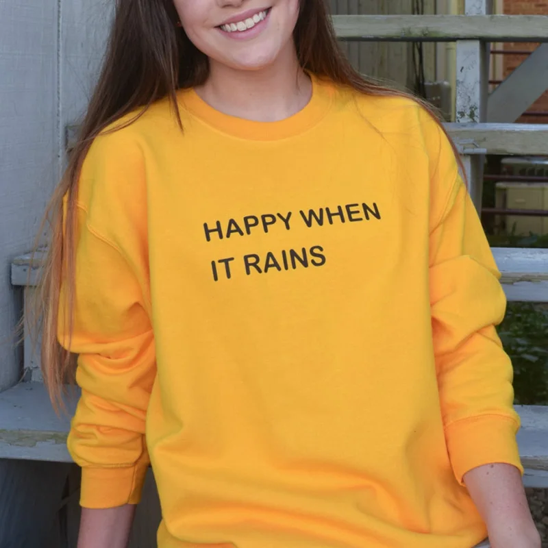 Happy When It Rains Tumblr Saying Fall Sweatshirt Women Yellow Oversized Harajuku Hoodies The Jesus and Mary Chain Streetwear
Happy When It Rains Tumblr Saying Fall Sweatshirt Women Yellow Oversized Harajuku Hoodies The Jesus and Mary Chain Streetwear