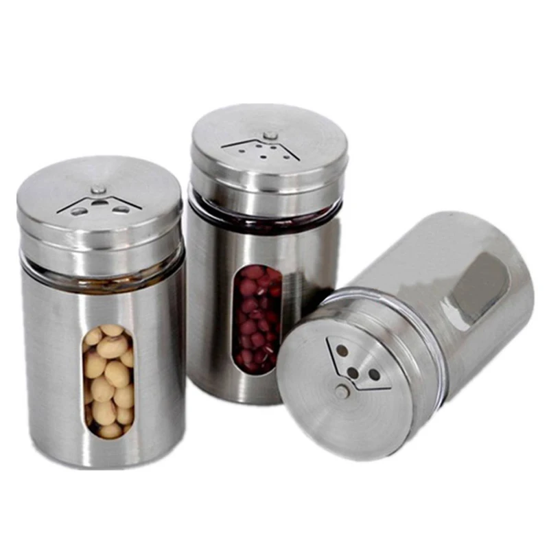 Stainless Steel Spice Shaker Jar Sugar Salt Pepper Herbs Toothpick Storage Bottle BBQ Spice Storage Bottle Cooking Seasoning Tin
Stainless Steel Spice Shaker Jar Sugar Salt Pepper Herbs Toothpick Storage Bottle BBQ Spice Storage Bottle Cooking Seasoning Tin