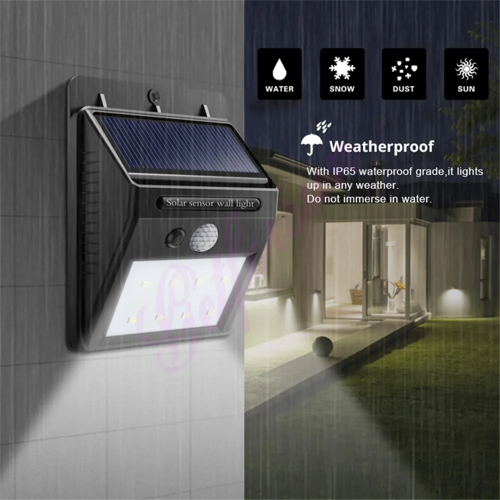 30/LED Солнечная энергия свет PIR датчик движения 1/2/4 шт настенная лампа наружная