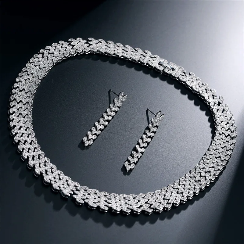 New Luxury Noble Circle Mirco Cubic Zircon Bride Jewelry Set Exquisite Necklace Earring For Women Wedding Party Accessorie
New Luxury Noble Circle Mirco Cubic Zircon Bride Jewelry Set Exquisite Necklace Earring For Women Wedding Party Accessorie