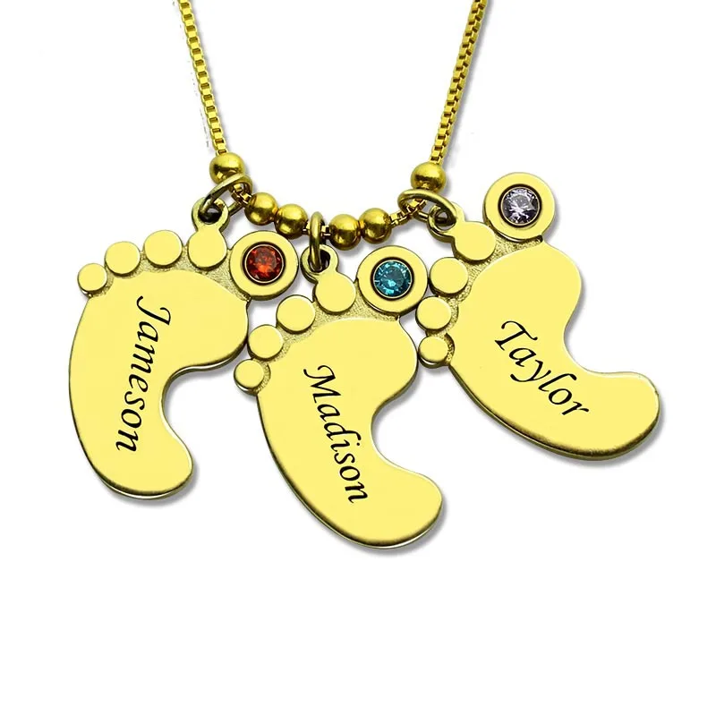 AILIN Baby Feet Birthstone Mother Necklace Gold Plated Personalized Kids Name Necklace Moms Children Birthday Gift Jewelry
AILIN Baby Feet Birthstone Mother Necklace Gold Plated Personalized Kids Name Necklace Moms Children Birthday Gift Jewelry