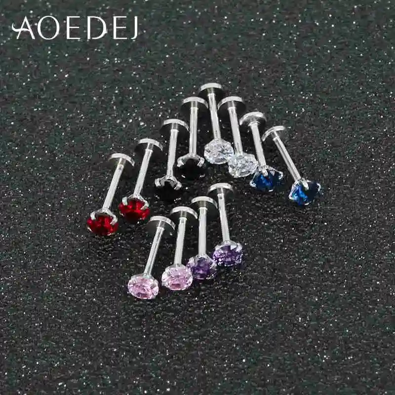 AOEDEJ 12pcs/lot 16g Crystal Labret Set Zircon Internal Thread Labret Lip Piercing Stainless Steel Ear Tragus Nail Earrings Stud
AOEDEJ 12pcs/lot 16g Crystal Labret Set Zircon Internal Thread Labret Lip Piercing Stainless Steel Ear Tragus Nail Earrings Stud