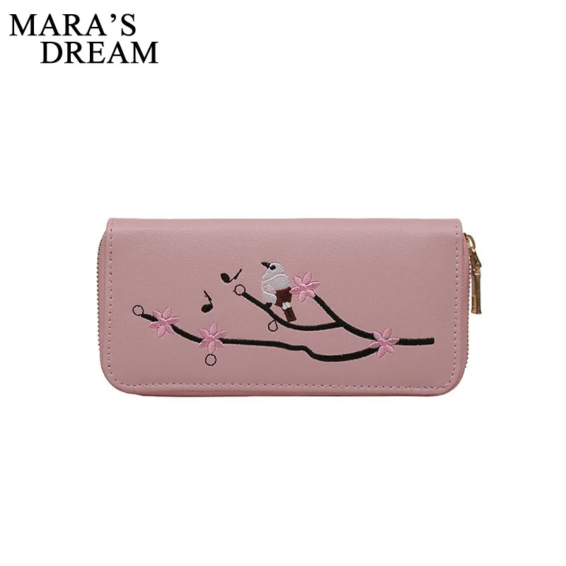 Женские Длинные кошельки Mara's Dream из искусственной кожи с вышивкой в виде роз