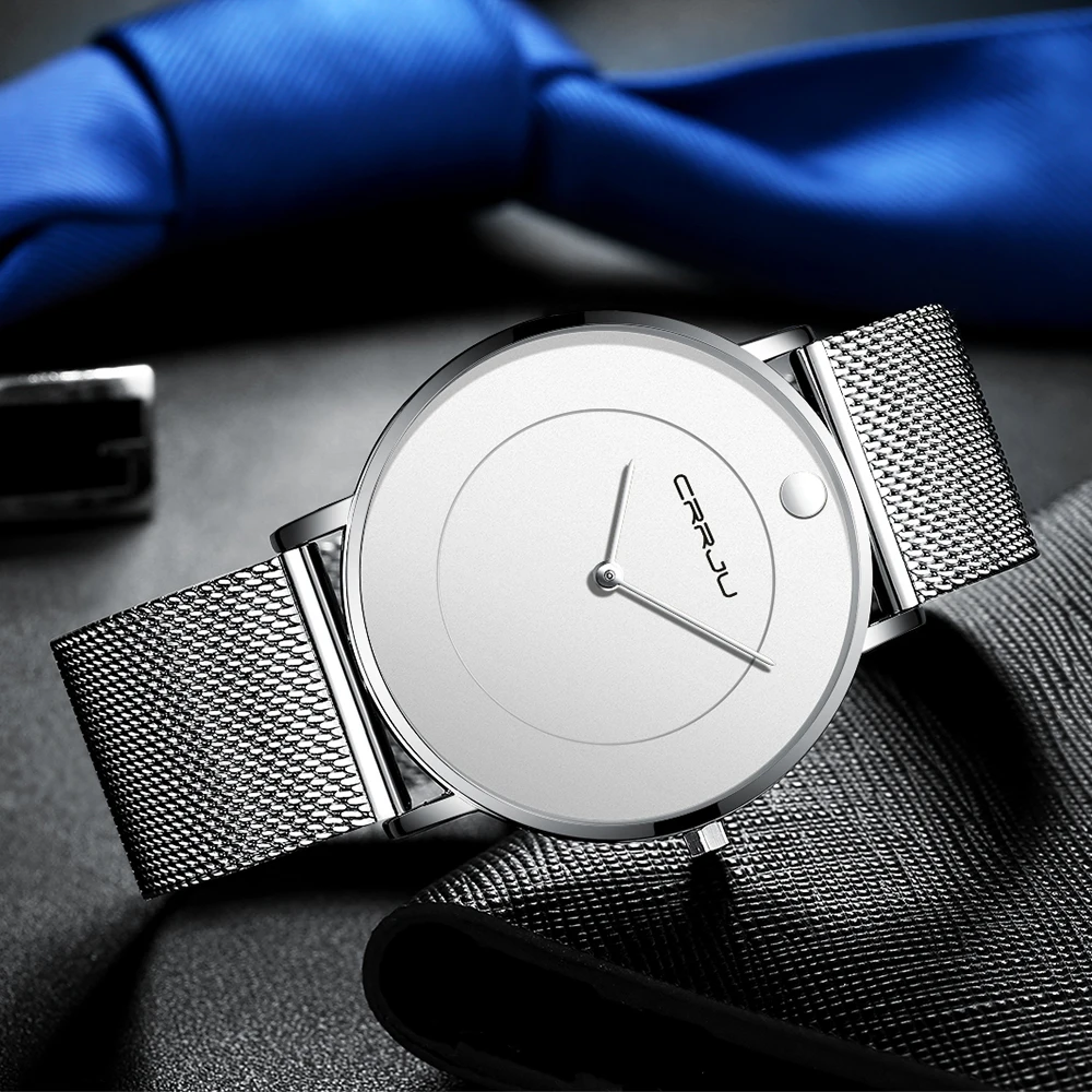 Simple Fashion Slim Quartz Mens Wrist Watches Fine Stainless Steel Mesh Watch Male Clock CRRJU Business Man Watch Reloj Hombres
Simple Fashion Slim Quartz Mens Wrist Watches Fine Stainless Steel Mesh Watch Male Clock CRRJU Business Man Watch Reloj Hombres