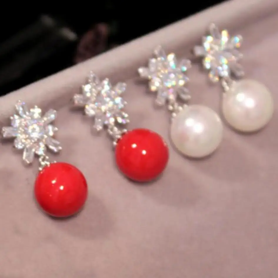 Zircon Crystal Flower Pearl Earrings For Women 925 silver Bridesmaid Gift Classic Luxury Wedding Boucle D'oreille Charm Jewelry
Zircon Crystal Flower Pearl Earrings For Women 925 silver Bridesmaid Gift Classic Luxury Wedding Boucle D'oreille Charm Jewelry