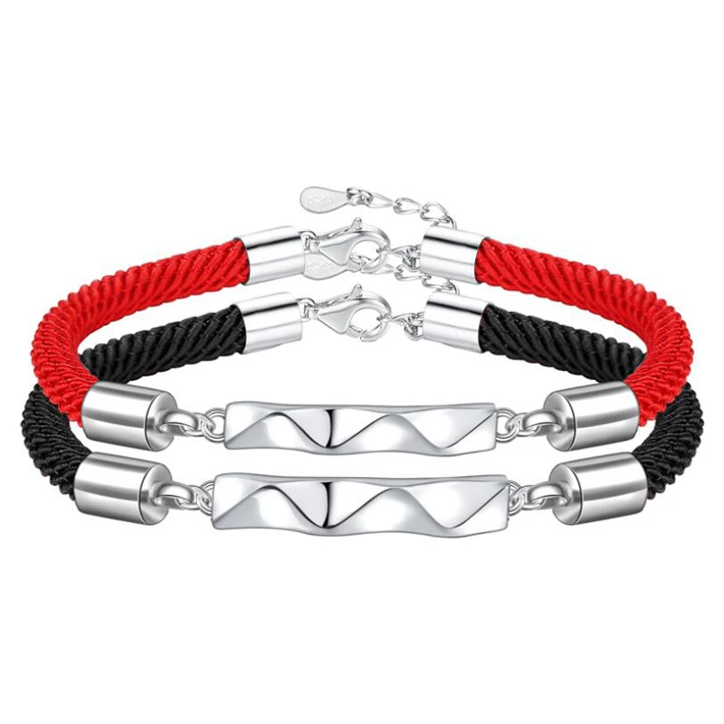 KOFSAC New Fashion 925 Silve Bracelets Red Rope Elegant Charming Wavy Lovers Bangles For Men Women Valentine's Day Jewelry Gifts
KOFSAC New Fashion 925 Silve Bracelets Red Rope Elegant Charming Wavy Lovers Bangles For Men Women Valentine's Day Jewelry Gifts