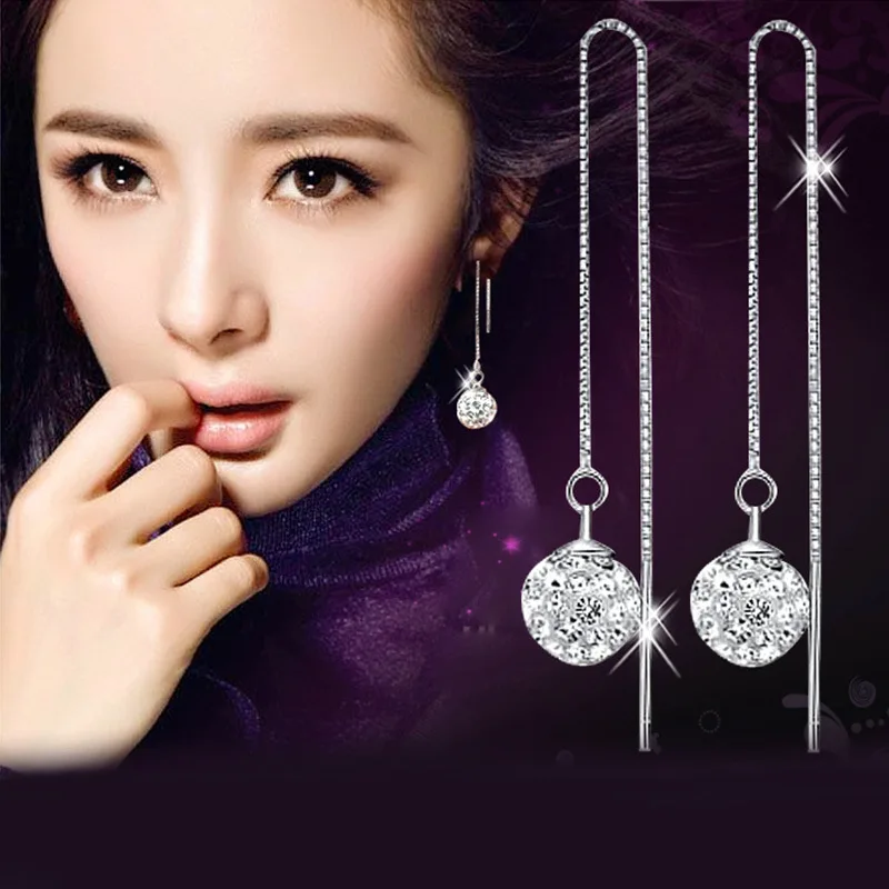 100% 925 sterling silver fashion Shambhala ball shiny crystal ladies`drop earrings jewelry women Anti allergy drop shipping gift
100% 925 sterling silver fashion Shambhala ball shiny crystal ladies`drop earrings jewelry women Anti allergy drop shipping gift