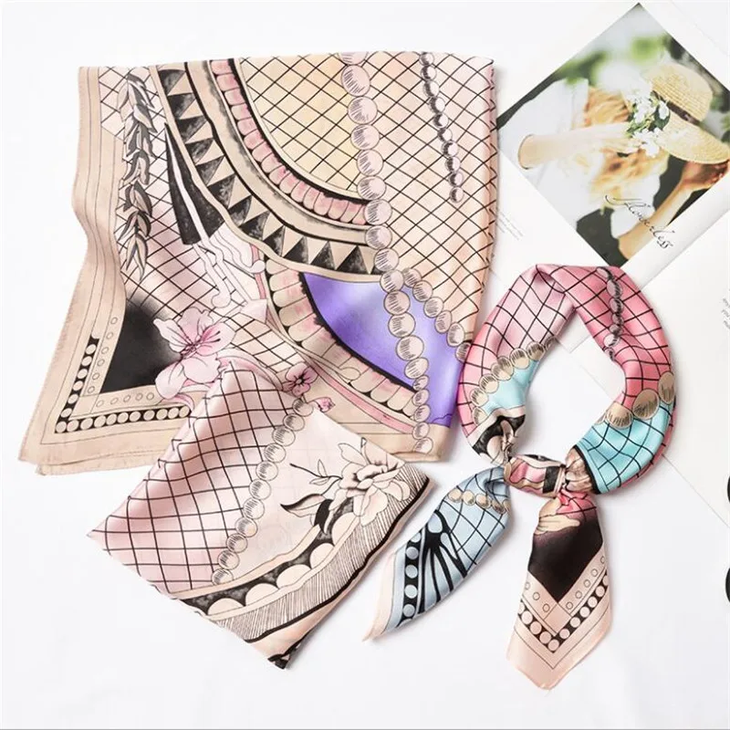 New Women Scarf Fake Silk Wrap Spring Autumn floral patchwork Print Head Neck Hair Tie Band Neckerchief Small Square Scarves
New Women Scarf Fake Silk Wrap Spring Autumn floral patchwork Print Head Neck Hair Tie Band Neckerchief Small Square Scarves