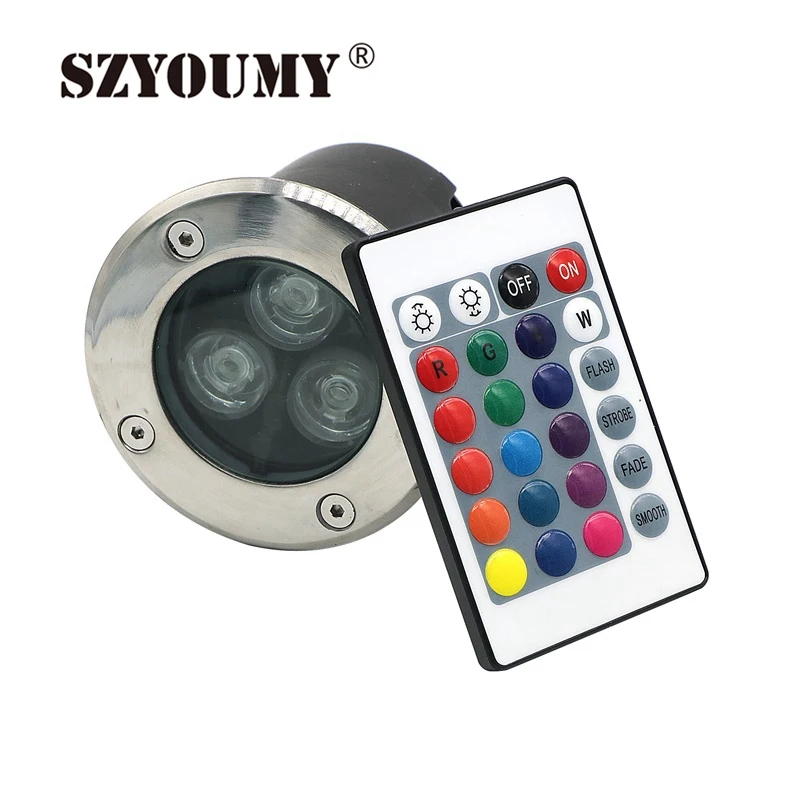 SZYOUMY 10 Sets 3W RGB LED Inground Light Outdoor DC 12V/AC 85-265V Floor Light LED Underground Light With 24 Key IR Controller
SZYOUMY 10 Sets 3W RGB LED Inground Light Outdoor DC 12V/AC 85-265V Floor Light LED Underground Light With 24 Key IR Controller