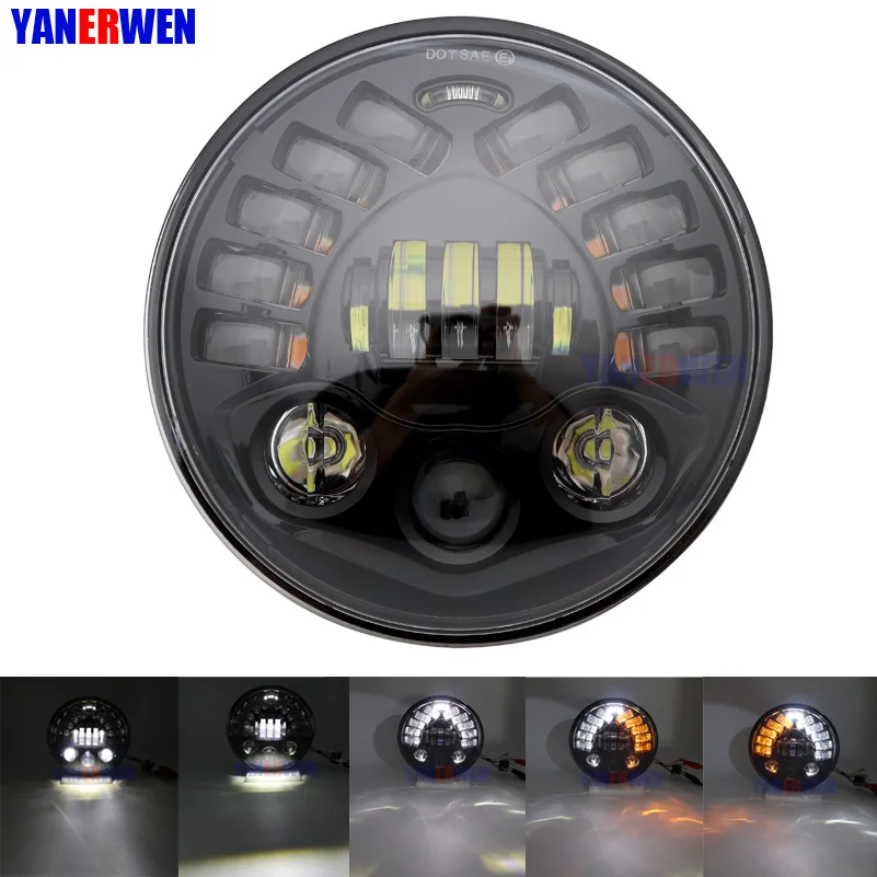 1PC 70W 7inch Projector LED Hi/Lo Beam Headlight with White DRL and Yellow Turn Signal Lamp for 2003 Heritage Softail DOT
1PC 70W 7inch Projector LED Hi/Lo Beam Headlight with White DRL and Yellow Turn Signal Lamp for 2003 Heritage Softail DOT