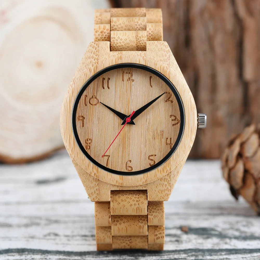 

Creative Bamboo Watch Men's Fold Clasp Novel Analog Quartz Wristwatch Full Wooden Natural Cool Handmade Male Clock Reloj Hombre