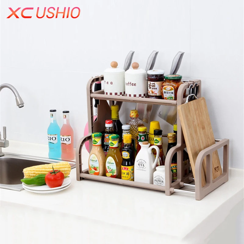 Multi-function Kitchen Shelf Stainless Steel Rack Condiment Knife Chopping Board Shelf Double Layer Kitchen Storage Holder
Multi-function Kitchen Shelf Stainless Steel Rack Condiment Knife Chopping Board Shelf Double Layer Kitchen Storage Holder
