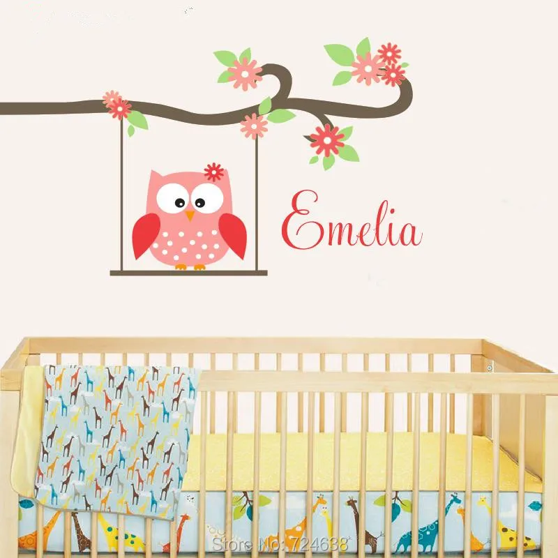 Personalized Name Cute Owl Monogram Nursery Vinyls Wall Decals Lettering Wall Art for a Baby Nursery or Girls Bedroom Decor
Personalized Name Cute Owl Monogram Nursery Vinyls Wall Decals Lettering Wall Art for a Baby Nursery or Girls Bedroom Decor