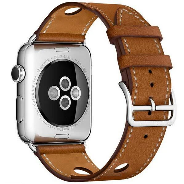Ремешок из натуральной кожи петлевой для часов Apple Watch Band одинарный Тур rallye iWatch