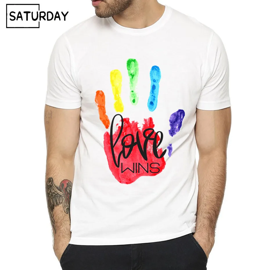 Мужская и женская футболка с принтом Pride Lgbt летняя повседневная унисекс Love is