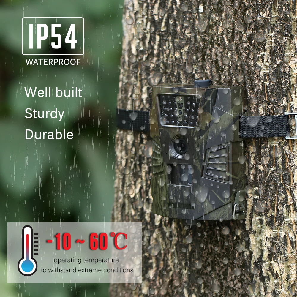 8MP 720P Trail Camera Hunting Camera Wildlife Scouting Camera with LCD Remote Control PIR Sensor Infrared Night Vision IP54
8MP 720P Trail Camera Hunting Camera Wildlife Scouting Camera with LCD Remote Control PIR Sensor Infrared Night Vision IP54