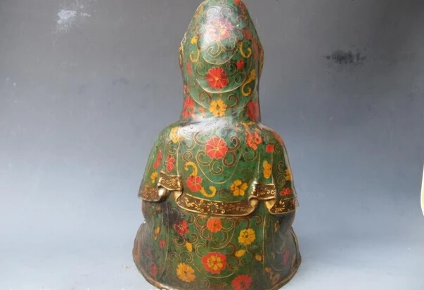 song voge gem S1172 17"Tibet Fane Folk classical Old Bronze cloisonne Bodhisattva Kwan-Yin Buddha 
song voge gem S1172 17"Tibet Fane Folk classical Old Bronze cloisonne Bodhisattva Kwan-Yin Buddha