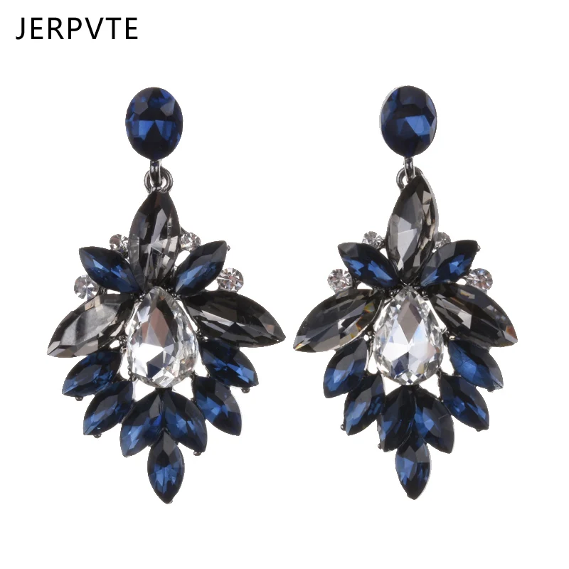 Женские серьги-капельки с кристаллами JERPVTE брендовые серьги цветочным принтом в