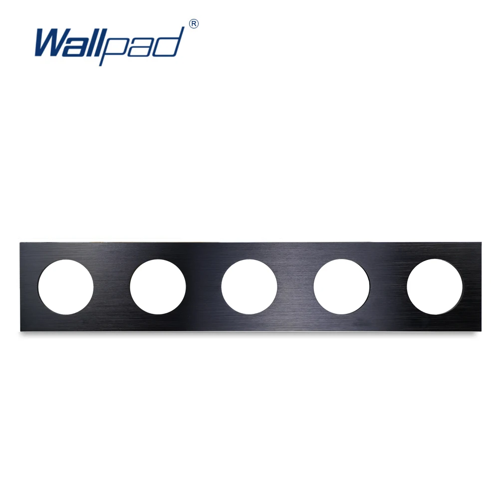Wallpad L6 DIY Black Quintuple 5 Gang Frame Brushed Aluminum Metal Plate For Wall Switch Socket Free Combination, 430*86mm
Wallpad L6 DIY Black Quintuple 5 Gang Frame Brushed Aluminum Metal Plate For Wall Switch Socket Free Combination, 430*86mm