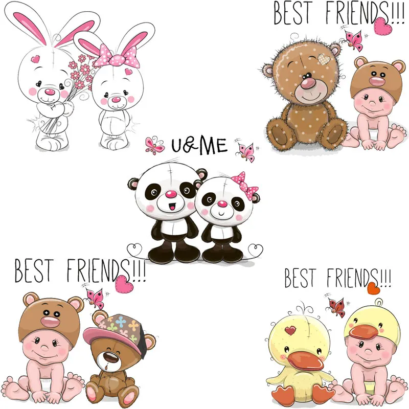 Iron on Patches Cute Small Animal Bear Rabbit Thermo Transfer for Clothes Decor Kids DIY Tops Badges Backpack Stickers T-shirt E
Iron on Patches Cute Small Animal Bear Rabbit Thermo Transfer for Clothes Decor Kids DIY Tops Badges Backpack Stickers T-shirt E