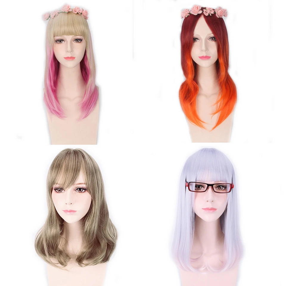 High Quality Bob Wigs For Women Fashion Sexy Medium Long Blonde Pink Orange Ombre Wig Cosplay Costume Hairpiece
High Quality Bob Wigs For Women Fashion Sexy Medium Long Blonde Pink Orange Ombre Wig Cosplay Costume Hairpiece