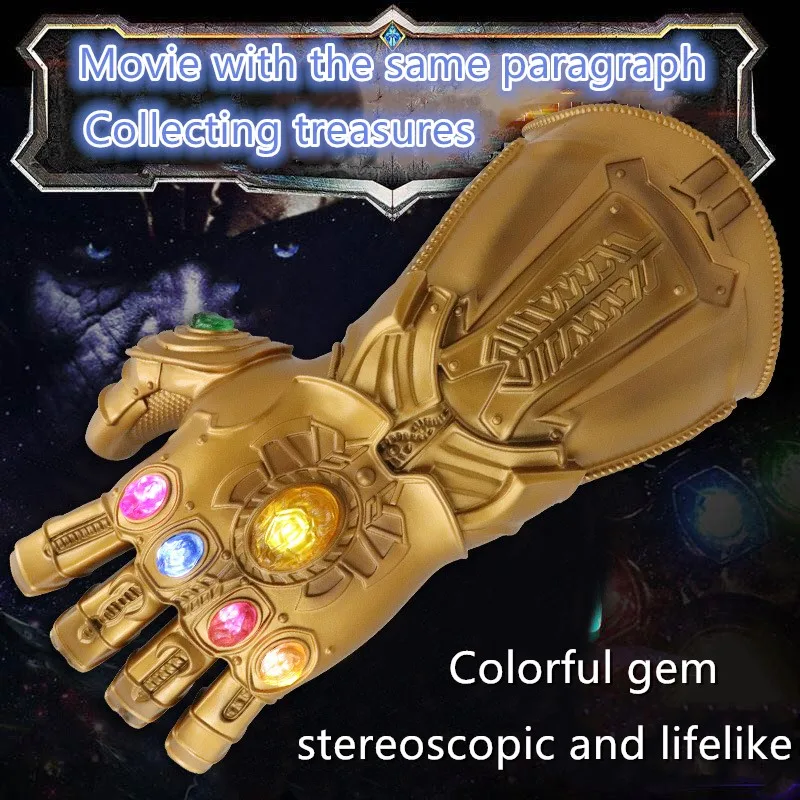 1:1 Железный человек Gauntlet LED Light Tony Stark Thanos латексные перчатки для косплея Гибкие