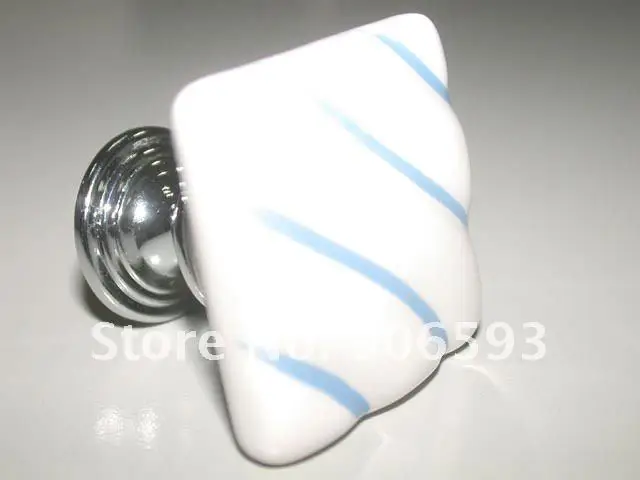 12pcs lot free shipping square painting ceramic furniture knobs