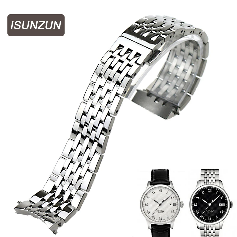 Браслет ISUNZUN из нержавеющей стали для часов Tissot Lelocle 1853 T41 серебристый/Золотой