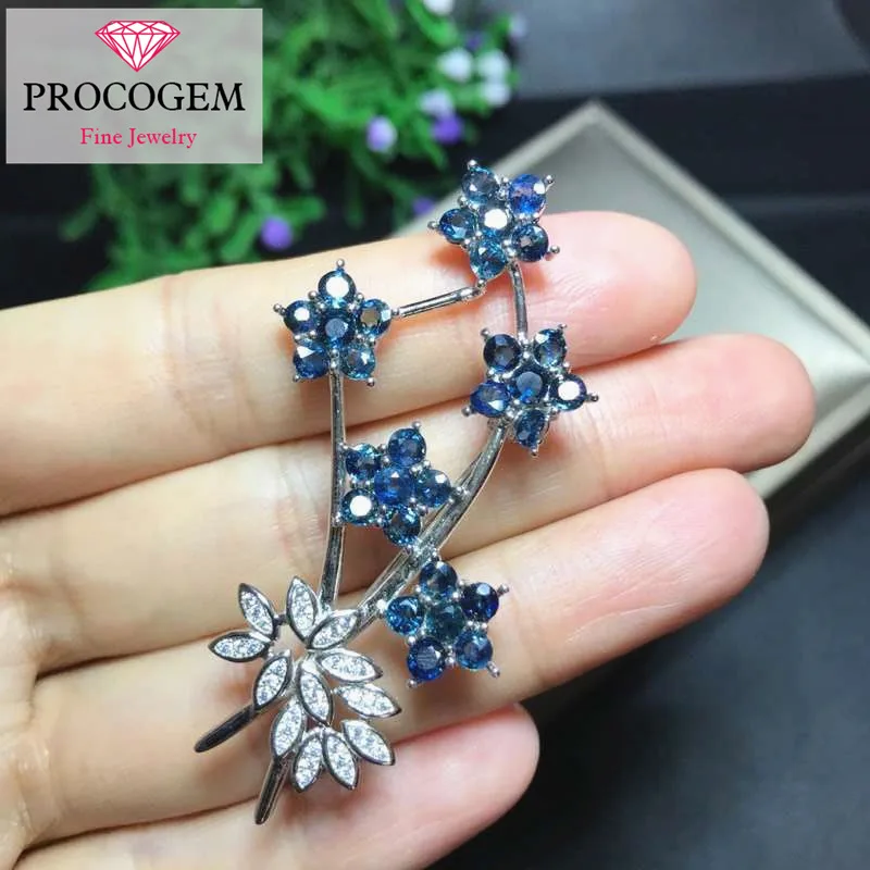 Natural Elegant Flower Sapphire Brooches for women Anniversary Party gifts Genuine gemstone fine Jewelry 925 Sterling Silver 330
Natural Elegant Flower Sapphire Brooches for women Anniversary Party gifts Genuine gemstone fine Jewelry 925 Sterling Silver 330
