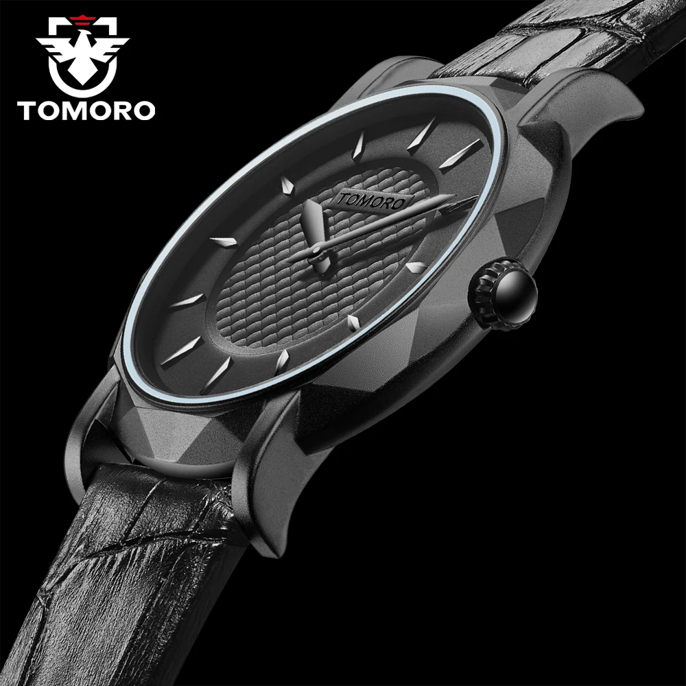 TOMORO Slim Eclipse новые роскошные Брендовые мужские часы японские кварцевые латунные