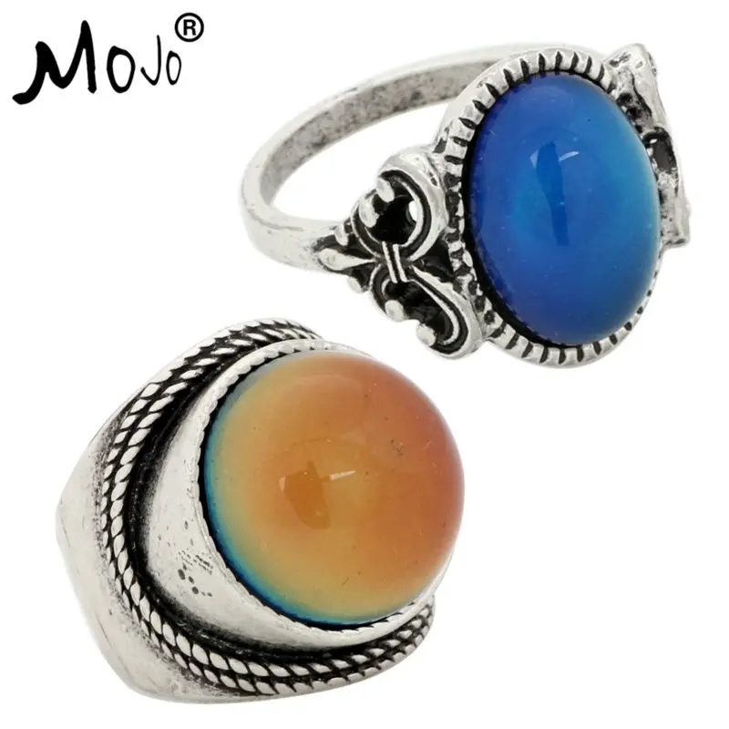 2PCS Antique Silver Plated Color Changing Mood Rings Changing Color Temperature Emotion Feeling Rings Set For Women/Men 008-045
2PCS Antique Silver Plated Color Changing Mood Rings Changing Color Temperature Emotion Feeling Rings Set For Women/Men 008-045
