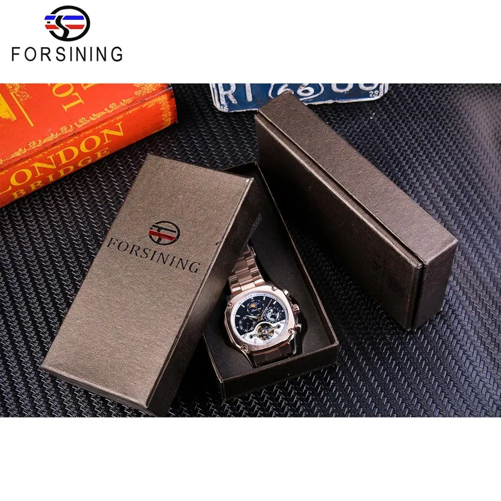 Forsining Tourbillon Grand Male Mechanical Watch Automatic Rose Gold Moonphase Earth Calendar Stainless Steel Clock Reloj Hombre
Forsining Tourbillon Grand Male Mechanical Watch Automatic Rose Gold Moonphase Earth Calendar Stainless Steel Clock Reloj Hombre